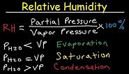 Relative Humidity - Dew Point, Vapor & Partial Pressure, Evaporation, Condensation - Physics