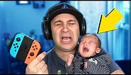 How To Play Video Games With A Newborn Baby...