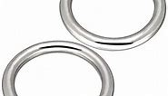 Abimars Seamless Metal O Ring 4", 2 Pack 304 Stainless Steel Rings, Solid, Heavy Duty
