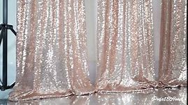 Poise3EHome 2Pcs 3Ft x 8Ft Rose Gold Sequin Backdrop Curtain, Glitter Photography Background, Sequence Xmas Thanksgiving Backdrop for Wedding Party Holiday Festival Decor