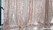 Poise3EHome 2Pcs 3Ft x 8Ft Rose Gold Sequin Backdrop Curtain, Glitter Photography Background, Sequence Xmas Thanksgiving Backdrop for Wedding Party Holiday Festival Decor