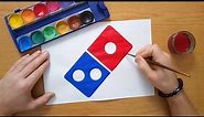 How to draw a Domino's Pizza logo