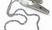 10 Pack Metal Chain Bib Clip Holders for Dental Bibs - Lanyard with Ball Chains & Alligator Clamps to Hold Napkin, Covers, Mask for Dentist Clinic
