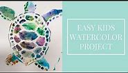 Family Art Project! - Watercolor Sea Turtle Stencil - Beachy Art Projects - EASY crafts