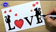 Como dibujar love/ how to draw love letters / targetas de amor