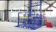 Small hydraulic goods lift elevator with Silent Motor