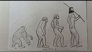 Cómo dibujar la evolución del hombre | How to draw the evolution of man