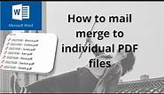 Mail merge pdf files as pages