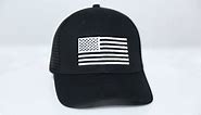 American Flag Trucker Hat-White Flag Embroidery