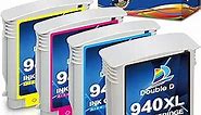 DOUBLE D Compatible Ink Cartridge Replacement for HP 940 940XL High Yield for HP Officejet Pro 8000 8500 8500A 8500A Plus Printer (BK/C/1M/1Y, 4 Pack)