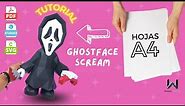 MagicWorld3D - Ghostface Scream - Tutorial Papercraft + [SVG-Cricut] [.Studio3-Silhouette]