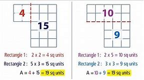 Area of Combined Rectangles. Grade 3