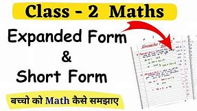 Class 2 Maths Expanded form and Short form | Maths Worksheet for Class 2 | Expanded form for Grade 2