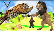 Lion VS Tiger - Who will win in a fight ? 3d Animal Fights Videos Wild Animal Epic Battle