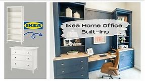 DIY IKEA Hemnes Home Office Built-In Desk & Bookshelf Hack