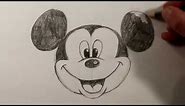 How to Draw MICKEY MOUSE Face EASY
