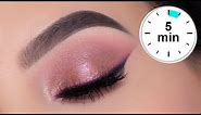 5 MINUTE Soft Glam Eye Makeup Tutorial | Rose Gold Eye Look