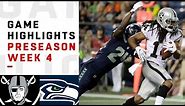 Raiders vs. Seahawks Highlights | NFL 2018 Preseason Week 4