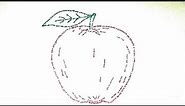 How to draw Apple step by step easy for kids | calligram clipart sketch drawing for beginners