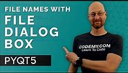 File Dialog Boxes With QFileDialog - PyQt5 GUI Thursdays #29