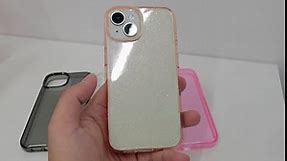 Case for iPhone 13/14, Glitter Sparkle Bling Shockproof Protective Phone Cases for Women Girls, 6.1 Inch, Glitter Clear