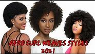 LATEST AFRO CURL WEAVES STYLES 2021
