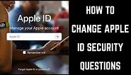 How to Change Apple ID Security Questions