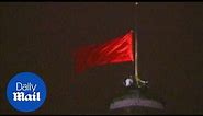 Last Soviet Union hammer and sickle flag is taken down in 1991 - Daily Mail