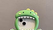 Cartoon Cute Dinosaur Big Mouth Amazing 3D Creative Kawaii Soft Silicone Shockproof Case Compatible with iPhone Case (iPhone 12 Pro Max)