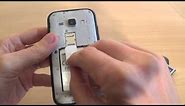 Samsung Galaxy J1 J100H - How to put sim card and memory card