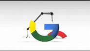The new Google logo - Industrial robot in action