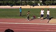 Long jump 9 years old kid 13.51 feet (4.12 mts) slow motion