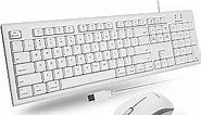 Macally Full Size USB Wired Mac Keyboard and Mouse Combo - Compatible Ergonomic Apple Keyboard and Mouse with Mac Shortcuts and Number Keypad for Mac Mini Pro, iMac Computer, MacBook Pro Air Laptops