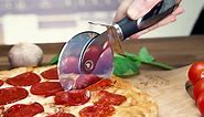 Zulay Kitchen Large Pizza Cutter Wheel - Premium Stainless Steel Pizza Slicer - Easy To Clean & Cut Pizza Wheel - Super Sharp, Non-Slip Handle & Dishwasher Friendly - Red