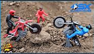 Pretend Play and Unboxing Dirt Bike SX Supercross Motorcycle Toys