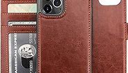 Bocasal Compatible with iPhone 12 & iPhone 12 Pro Wallet Case with Card Holder PU Leather Magnetic Detachable Kickstand Shockproof Wrist Strap Removable Flip Cover 6.1 inch (Brown)