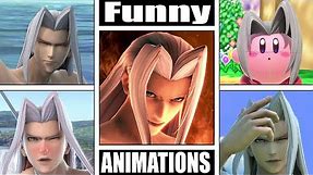 Sephiroth FUNNY ANIMATIONS in Smash Bros Ultimate (Drowning, Dizzy, Sleeping, Star KO, & More)