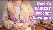 *EASY* Crochet Cardigan For Beginners | ANY SIZE/ LENGTH! | Using Hobbii's Glitter Delight Yarn