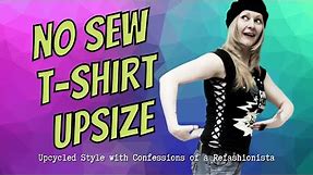 Make a T-shirt Bigger with No Sewing - easy no sew refashion