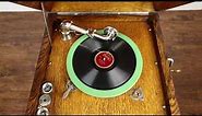 Sonora Oak Antique Phonograph Wind Up Record Player with Albums