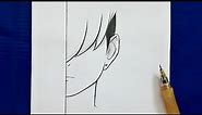 easy anime drawings : how to draw anime || anime boy step by step || tutorial drawing for beginners