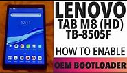 Lenovo Tab M8 (HD) TB-8505F | BOOTLOADER UNLOCK - OEM Unlocking in Developer Settings