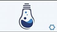 Professional Logo Design illustrator tutorial for beginners / light bulb logo / water drop logo