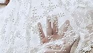 53 inches Width Floral Embroidery Lace Fabric Curtain Veil Wedding Lace Fabric by The Yard