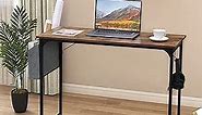 IRONCK Computer Desk 55", Home Office Desk with Keyboard Tray, Monitor Stand, Storage Shelf, Industrial Studying Writing Table, Vintage Brown