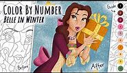 Color By Number Disney Princess Belle in Winter Clothes