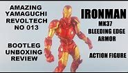 bootleg Amazing Yamaguchi Revoltech Iron man MK37 Bleeding Edge Armour action figure unboxing