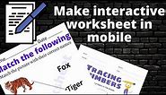 How to make Worksheet in mobile