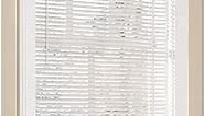 Vinyl Mini Blinds 1-inch Cordless Room Darkening Blind for Windows - Starting at $9.97 - (Over 1,400 Add'l Custom Sizes) Vinyl Blinds, Mini Blinds, Window Blinds Cordless, White - 34" W x 60" H