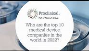 Who are the top 10 medical devices companies in the world in 2022?